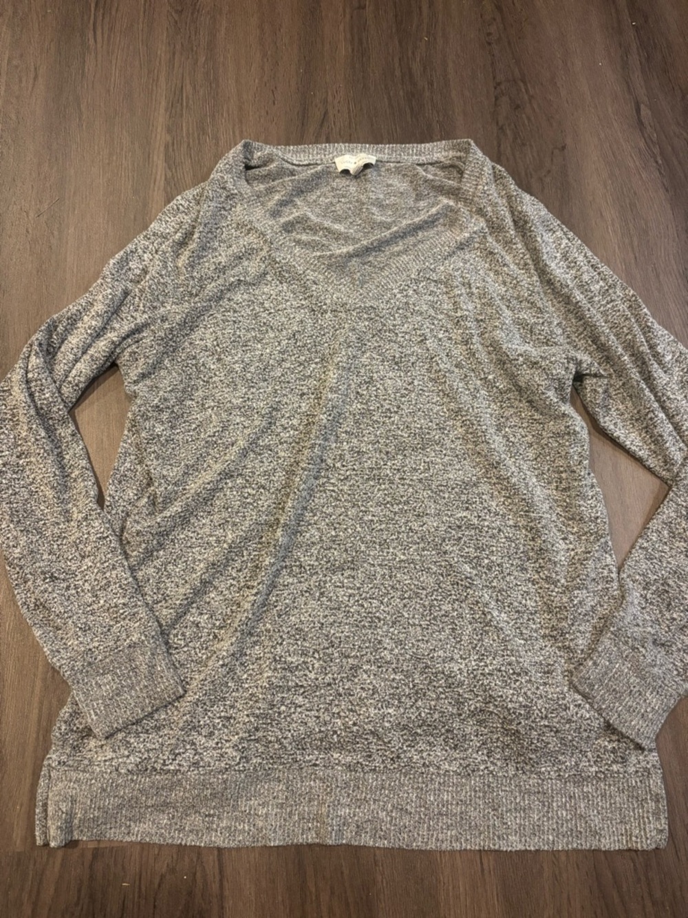 Lucky Brand Heather Gray Scoop Neck Sweater